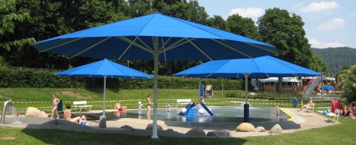 Blauwe parasol